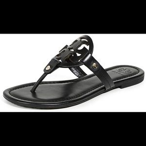 Tory Burch  Medallion Leather Flat Thong Sandals